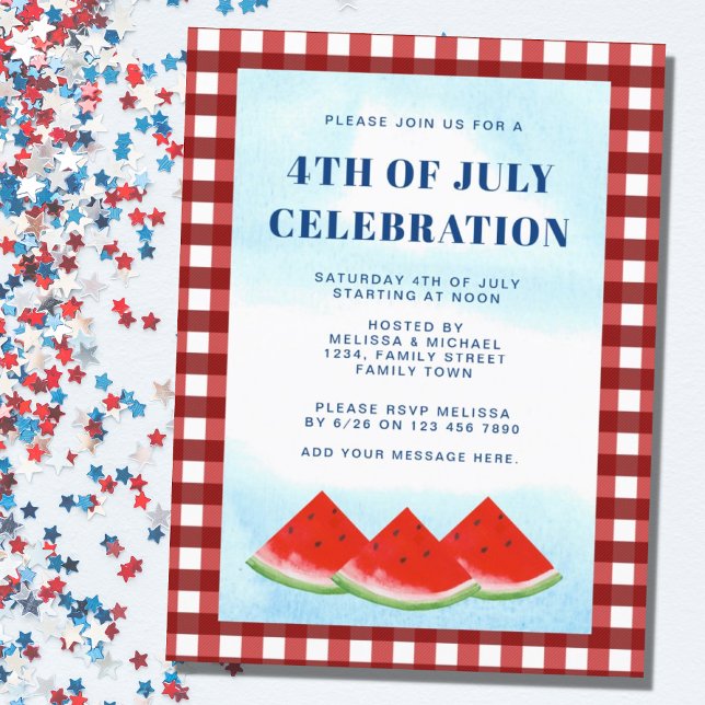Carte postale Invitation de la fête 4 juillet (Créateur téléchargé)