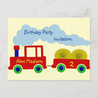 Carte Postale Invitation de la fête d'anniversaire de Red Farm T