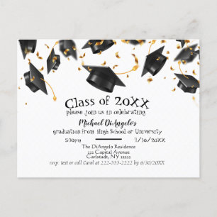 Carte postale Invitation de la fête de graduation