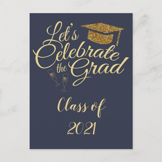 Carte postale Invitation de la fête de graduation (Devant)