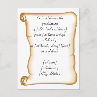 Carte Postale Invitation de la fête de graduation