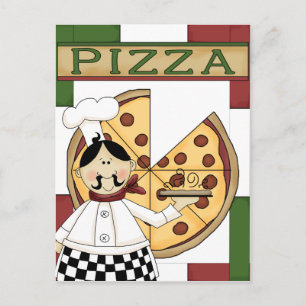 Carte Postale Invitation de la fête de Pizza