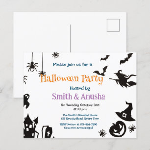 Carte postale Invitation de la fête d'Halloween po