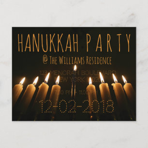 Carte Postale Invitation de la fête Hanoukka personnalisée Ménor