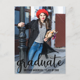 Carte Postale Invitation de la partie de graduation de script mo
