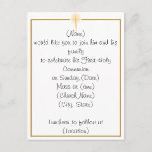 Carte Postale Invitation de la première sainte communion