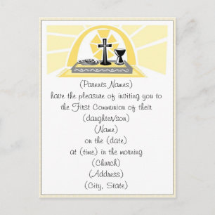 Carte Postale Invitation de la première sainte communion