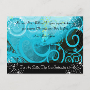 Carte Postale Invitation de mariage chrétien Blueberry Cala Lily