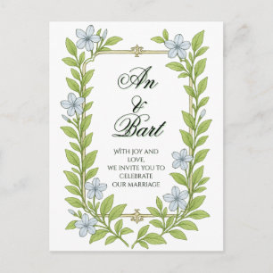 Carte Postale Invitation de mariage florale pour seniors