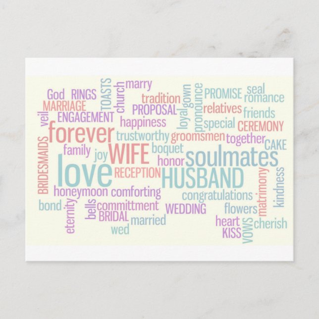 Carte Postale Invitation de mariage personnalisée (Devant)