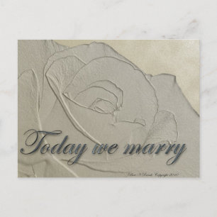 Carte Postale Invitation de mariage Rose en relief