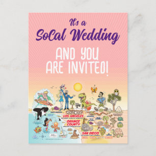 Carte Postale Invitation de mariage SoCal