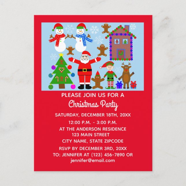 Carte postale Invitation de Noël #2 (Devant)