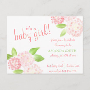 Carte Postale Invitation de Pink Hydrangea