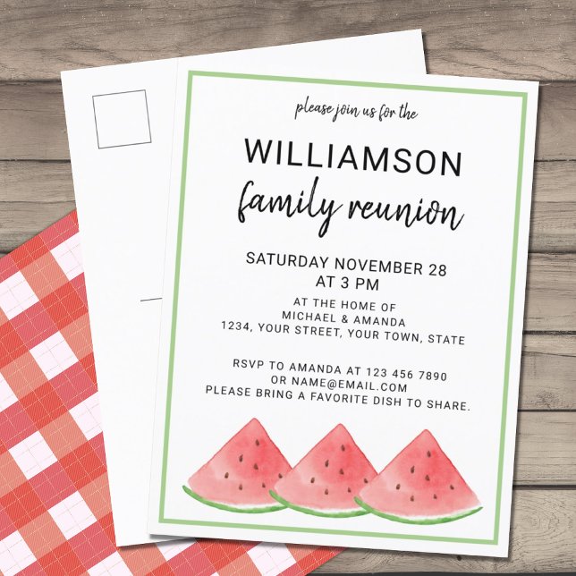 Carte postale Invitation de réunion familiale Wate (Créateur téléchargé)