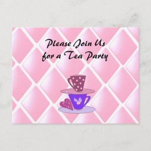 Carte Postale Invitation de Teacups Tea Party