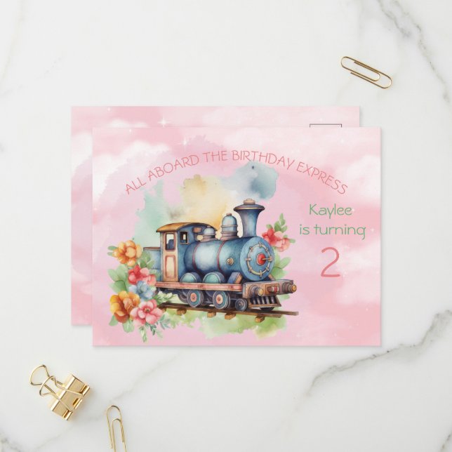 Carte postale Invitation du 2e anniversaire du mot (Devant/Arrière en situation)