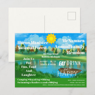 Carte postale Invitation du camp de la Réunion fam