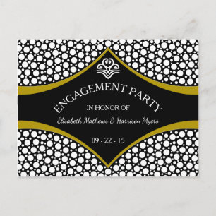 Carte Postale Invitation du Fiançailles Mariage Diamond Gold