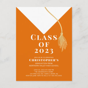 Carte Postale Invitation du Grad Casquette Graduation Party