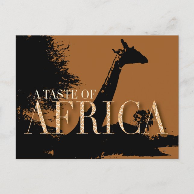 Carte postale Invitation du parti à thème africain (Devant)