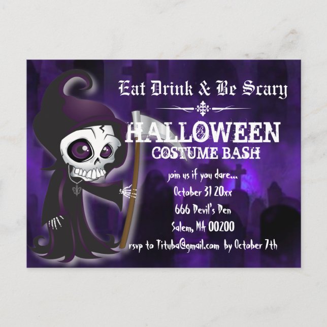 Carte postale Invitation du parti Lil' Grim Hallow (Devant)