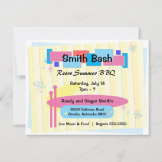 Carte postale Invitation du Parti rétro