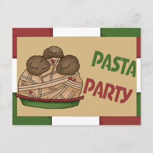 Carte Postale Invitation du Pasta Party