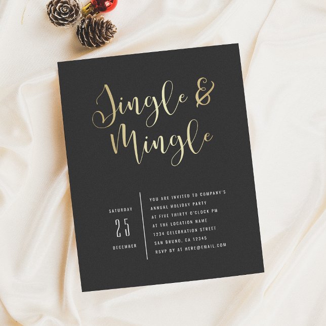Carte Postale Invitation Élégante de Jingle & Mingle Party (Créateur téléchargé)