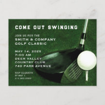 Carte postale Invitation Événement Golf