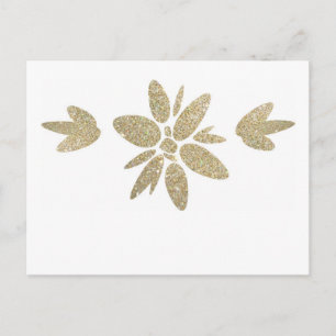 Carte Postale Invitation fleur élégante avec éclat doré