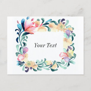 Carte postale Invitation Fleurs colorées
