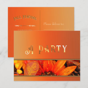 Carte postale Invitation Florales Automne