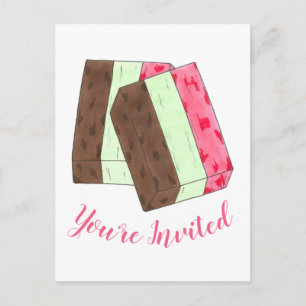 Carte Postale Invitation Gelato Spumoni Ice Cream Party