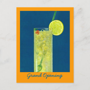 CARTE POSTALE INVITATION GRAND OUVERTURE ~ HAPPY HOUR POSTCARD