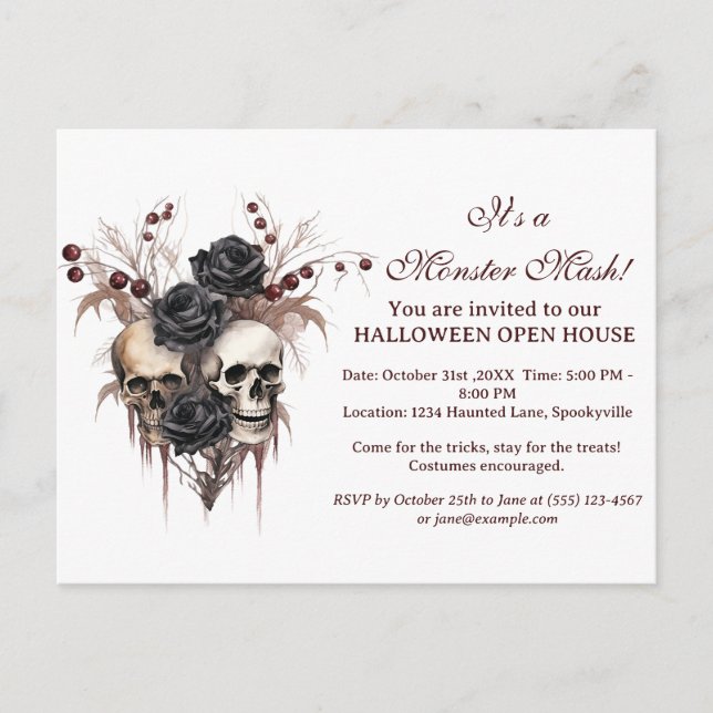 Carte postale Invitation Halloween Halloween Hallo (Devant)