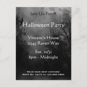 Carte postale Invitation Haunted Sky Halloween