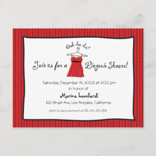 Carte Postale Invitation Lingerie Douche
