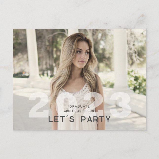 Carte postale Invitation Neutrale Photo Grad 2023 (Devant)