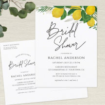 Carte postale Invitation nuptiale citron frais