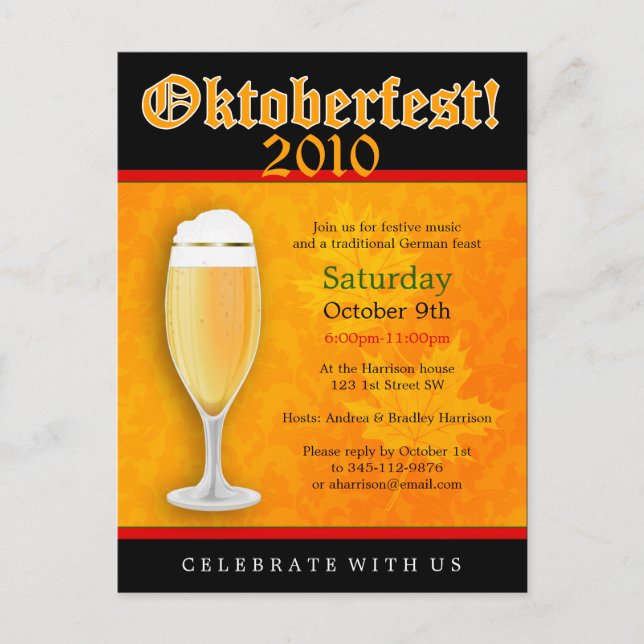 Carte postale Invitation Oktoberfest (Devant)