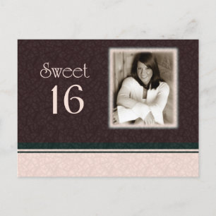 Carte Postale Invitation photo pour 16 ans douce
