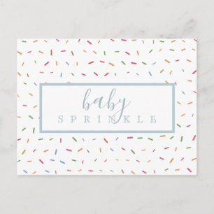 Carte Postale Invitation pour bébé avec paillettes colorées