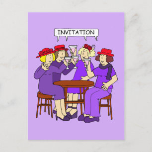 Carte Postale Invitation Red Casquette Ladies