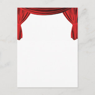Carte Postale Invitation rideau en velours rouge fantaisie