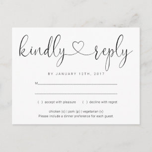 Carte postale Invitation RSVP - Connexion Coeur