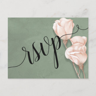 Carte postale Invitation RSVP vert tendance