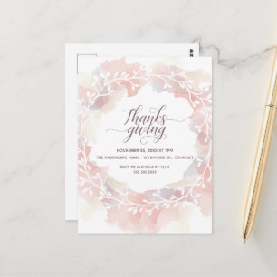 Carte postale Invitation Thanksgiving