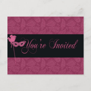 Carte Postale Invitation théâtrale de masquerade