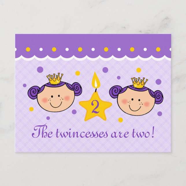 Carte postale Invitation Twincess 2e anniversaire (Devant)